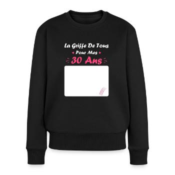 la griffe de tous pour mes 30 Ans - Pull Premium bio Femme - noir - Devant - Julia (174cm)