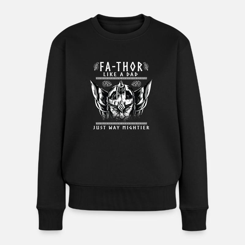 Vathor - Vatertag Vatertagsgeschenk Wikinger - Frauen Premium Bio Pullover - Schwarz