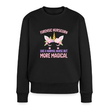 Nursicorn médico-légale comme une infirmière médico-légale normale - Pull Premium bio Femme - noir - Devant - Julia (174cm)