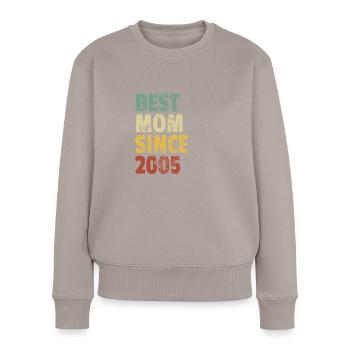 Meilleure maman depuis 2005 citation de slogan de la fête des mères - Pull Premium bio Femme - taupe - Devant - Julia (174cm)