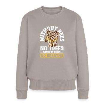 Beekeeper Heartbeat Honeycomb Love Pollination - Women's Premium Organic Jumper - taupe - Front - Julia (174cm)