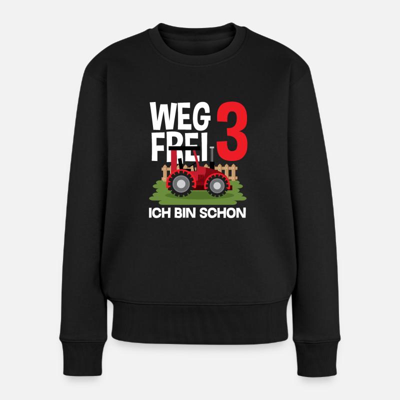 3. Geburtstag Traktor 3 Jahre Geburtstagsshirt - Frauen Premium Bio Pullover - Schwarz