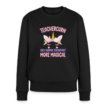 Teachercorn like a normal Teacher Tutor - Women's Premium Organic Jumper - black - Front - Julia (174cm)