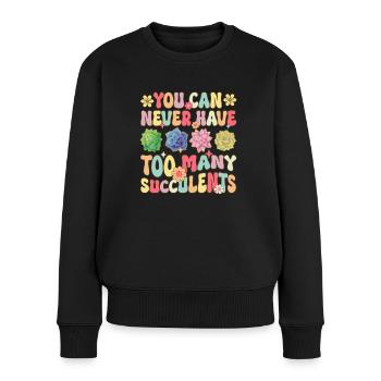 Groovy Plant Lover Cactus - Women's Premium Organic Jumper - black - Front - Julia (174cm)