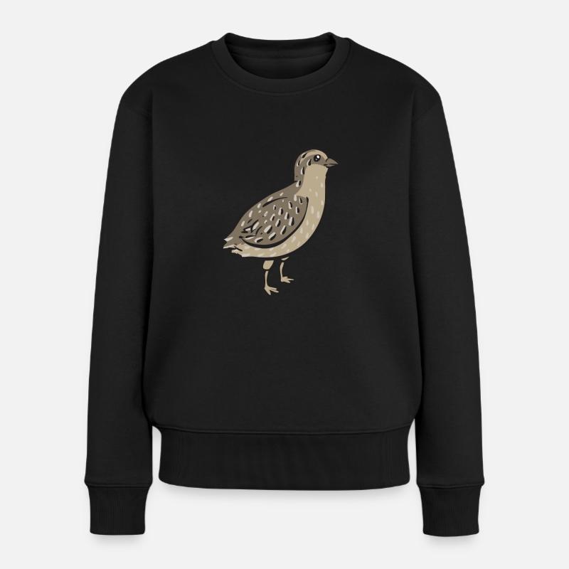Wachtel Vogel - Frauen Premium Bio Pullover - Schwarz