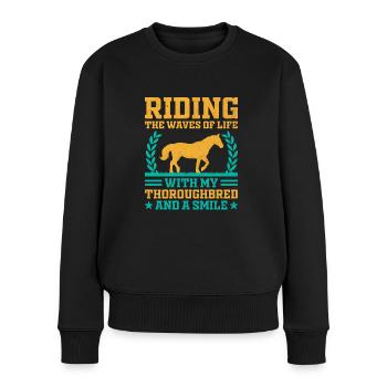 Courses de chevaux pur-sang Équitation Chevaux équestres - Pull Premium bio Femme - noir - Devant - Julia (174cm)