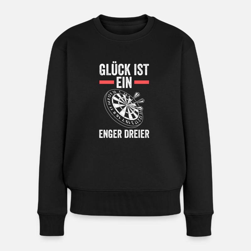 Darts Darten Darter Geschenk - Frauen Premium Bio Pullover - Schwarz
