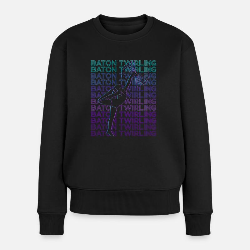 Bâton Whirler Rétro - Pull Premium bio Femme - noir