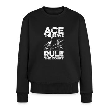 Volleyball Volleyballer - Frauen Premium Bio Pullover - Schwarz - Vorne - Julia (174cm)