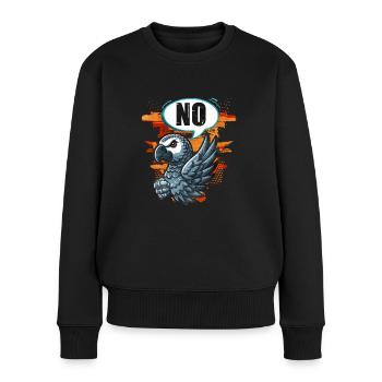 Cadeau de perroquet gris africain - Pull Premium bio Femme - noir - Devant - Julia (174cm)