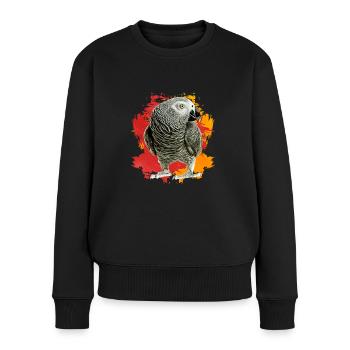 Cadeau de perroquet gris africain - Pull Premium bio Femme - noir - Devant - Julia (174cm)