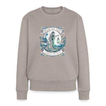 Gruselige Sirenen, Horror-meerjungfrau, Gruseliger - Frauen Premium Bio Pullover - Taupe - Vorne - Julia (174cm)