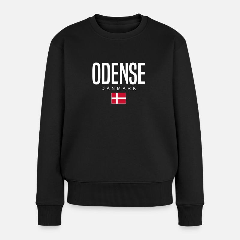 Odense Dänemark - Frauen Premium Bio Pullover - Schwarz