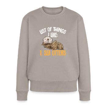 Seeotter - Frauen Premium Bio Pullover - Taupe - Vorne - Julia (174cm)