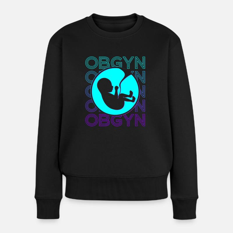 OBGYN Obstétricien Gynécologue Retro - Pull Premium bio Femme - noir