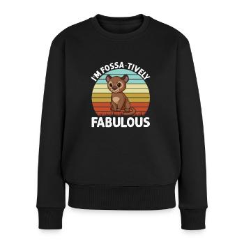 Fabelhaft Fossa Raubtier Madagascar - Frauen Premium Bio Pullover - Schwarz - Vorne - Julia (174cm)