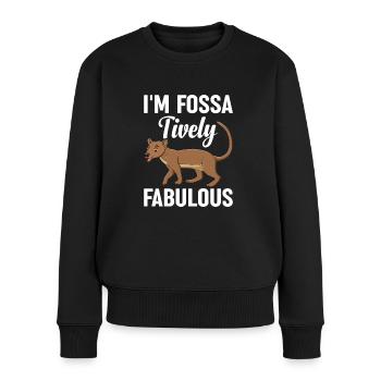 Fossa Raubtier Madagascar Katze - Frauen Premium Bio Pullover - Schwarz - Vorne - Julia (174cm)