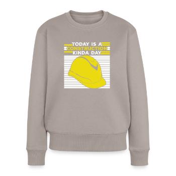 Construction Site Construction Manager - Women's Premium Organic Jumper - taupe - Front - Julia (174cm)