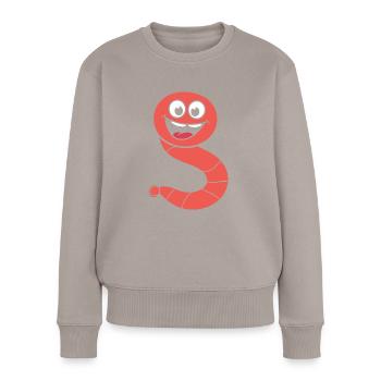 vers de terre - Pull Premium bio Femme - taupe - Devant - Julia (174cm)