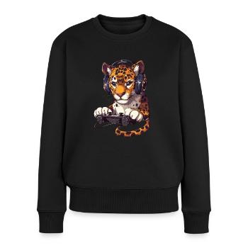 Jaguar Videospiel - Frauen Premium Bio Pullover - Schwarz - Vorne - Julia (174cm)