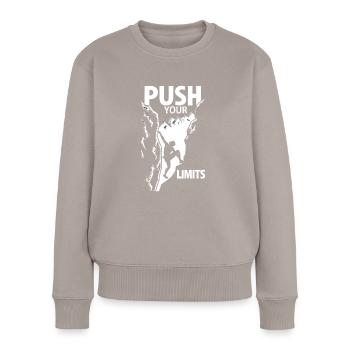 Escalade, Aventure en plein air, Escalade de bloc - Pull Premium bio Femme - taupe - Devant - Julia (174cm)