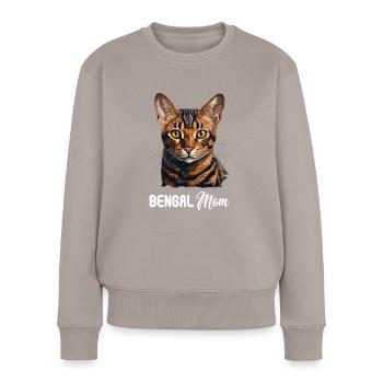 Bengal Cat Bengalkatze - Frauen Premium Bio Pullover - Taupe - Vorne - Julia (174cm)