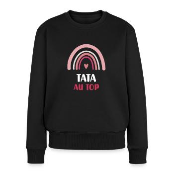 Tante an der Spitze Regenbogengeschenk Tante - Frauen Premium Bio Pullover - Schwarz - Vorne - Julia (174cm)