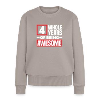 Fête d’anniversaire pour enfants du 4e anniversaire - Pull Premium bio Femme - taupe - Devant - Julia (174cm)