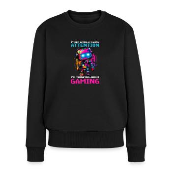 Ich bin ein Videospieler, der nicht aufpasst - Frauen Premium Bio Pullover - Schwarz - Vorne - Julia (174cm)