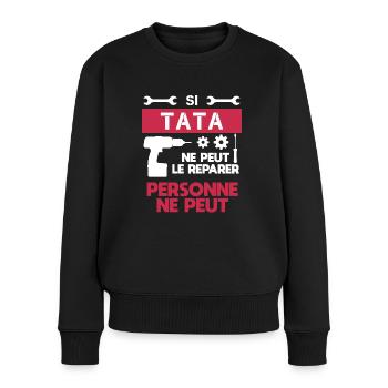 DIY Tante DIY Tante Geschenk - Frauen Premium Bio Pullover - Schwarz - Vorne - Julia (174cm)