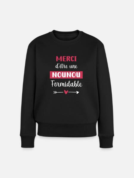 merci nounou formidable - Pull Premium bio Femme - noir