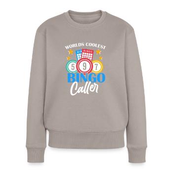 Bingo Caller Bingo Player Gambling Lottery - Women's Premium Organic Jumper - taupe - Front - Julia (174cm)