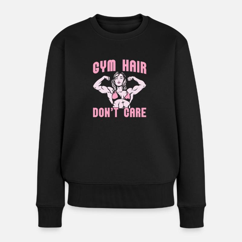Haltérophilie Haltérophilie Cheveux - Pull Premium bio Femme - noir