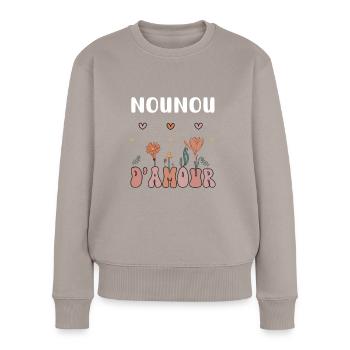 Nanny Love Bohemian Flowers - Women's Premium Organic Jumper - taupe - Front - Julia (174cm)