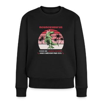 Nanny Normal Saurus Dinosaurier T Rex - Frauen Premium Bio Pullover - Schwarz - Vorne - Julia (174cm)