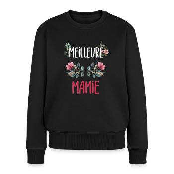 Best Granny Flowers Grandma - Women's Premium Organic Jumper - black - Front - Julia (174cm)