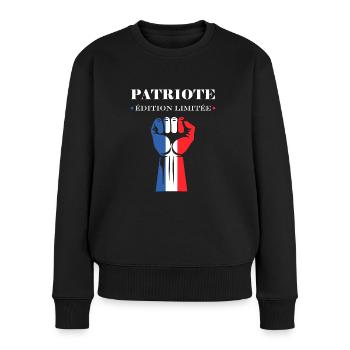 patriote édition limitée - Pull Premium bio Femme - noir - Devant - Julia (174cm)