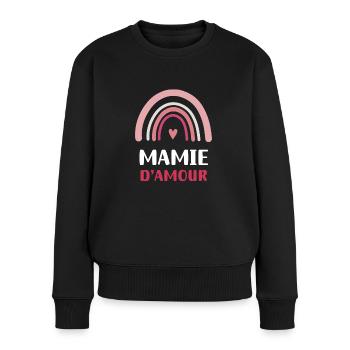 Oma der Regenbogenliebe Oma - Frauen Premium Bio Pullover - Schwarz - Vorne - Julia (174cm)