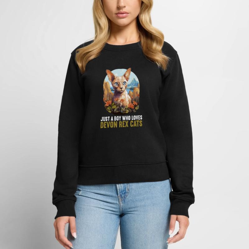 Chaton Devon Rex Chat Devon Rex Pull Premium bio Femme