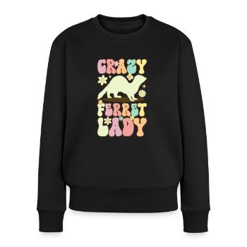 furet fou dame groovy furet maman - Pull Premium bio Femme - noir - Devant - Julia (174cm)