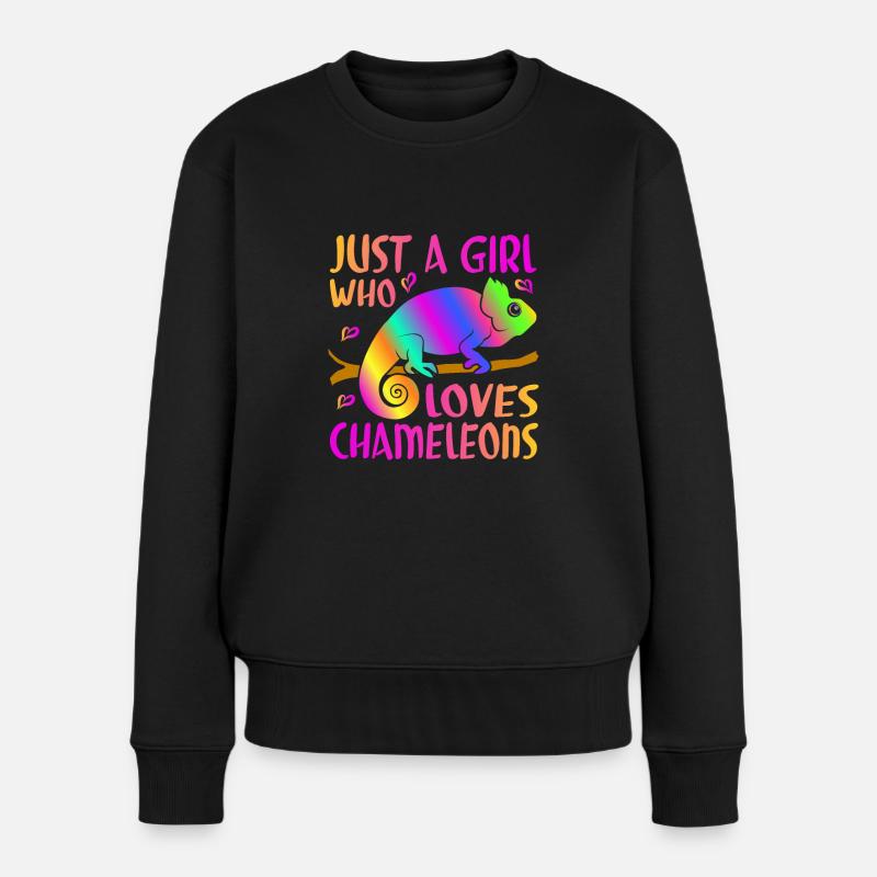 Chamäleon Reptile Zoo Keeper Echsensafari - Frauen Premium Bio Pullover - Schwarz