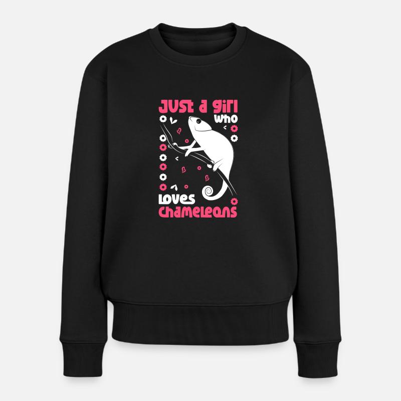 Chamäleon Reptile Zoo Keeper Echsensafari - Frauen Premium Bio Pullover - Schwarz