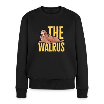 Walross - Frauen Premium Bio Pullover - Schwarz - Vorne - Julia (174cm)