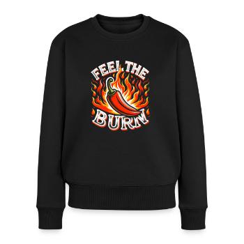 Amateurs de cuisine épicée, Chili Peppers Chef - Pull Premium bio Femme - noir - Devant - Julia (174cm)