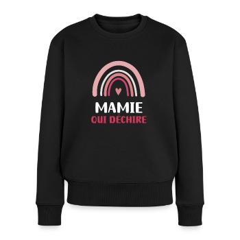 Oma zerreißt Regenbogen Oma - Frauen Premium Bio Pullover - Schwarz - Vorne - Julia (174cm)