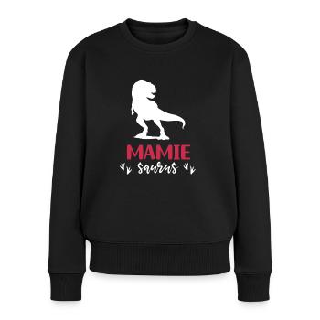 Granny saurus Dinosaur T rex Grandma - Women's Premium Organic Jumper - black - Front - Julia (174cm)