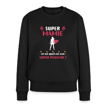 Granny Super Power Grandma - Women's Premium Organic Jumper - black - Front - Julia (174cm)
