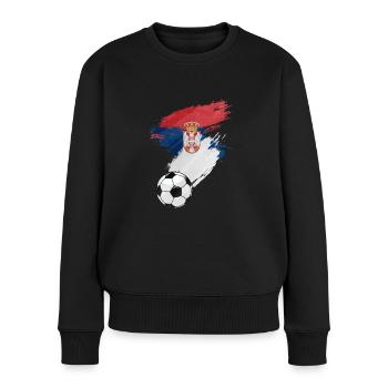 Drapeau de Serbie Football - Pull Premium bio Femme - noir - Devant - Julia (174cm)