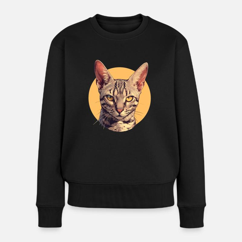 Ocicat Kätzchen Ocicat Katze - Frauen Premium Bio Pullover - Schwarz
