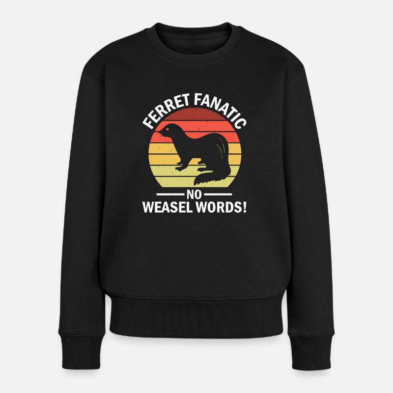 Frettchenliebhaber-besitzer - Frauen Premium Bio Pullover - Schwarz
